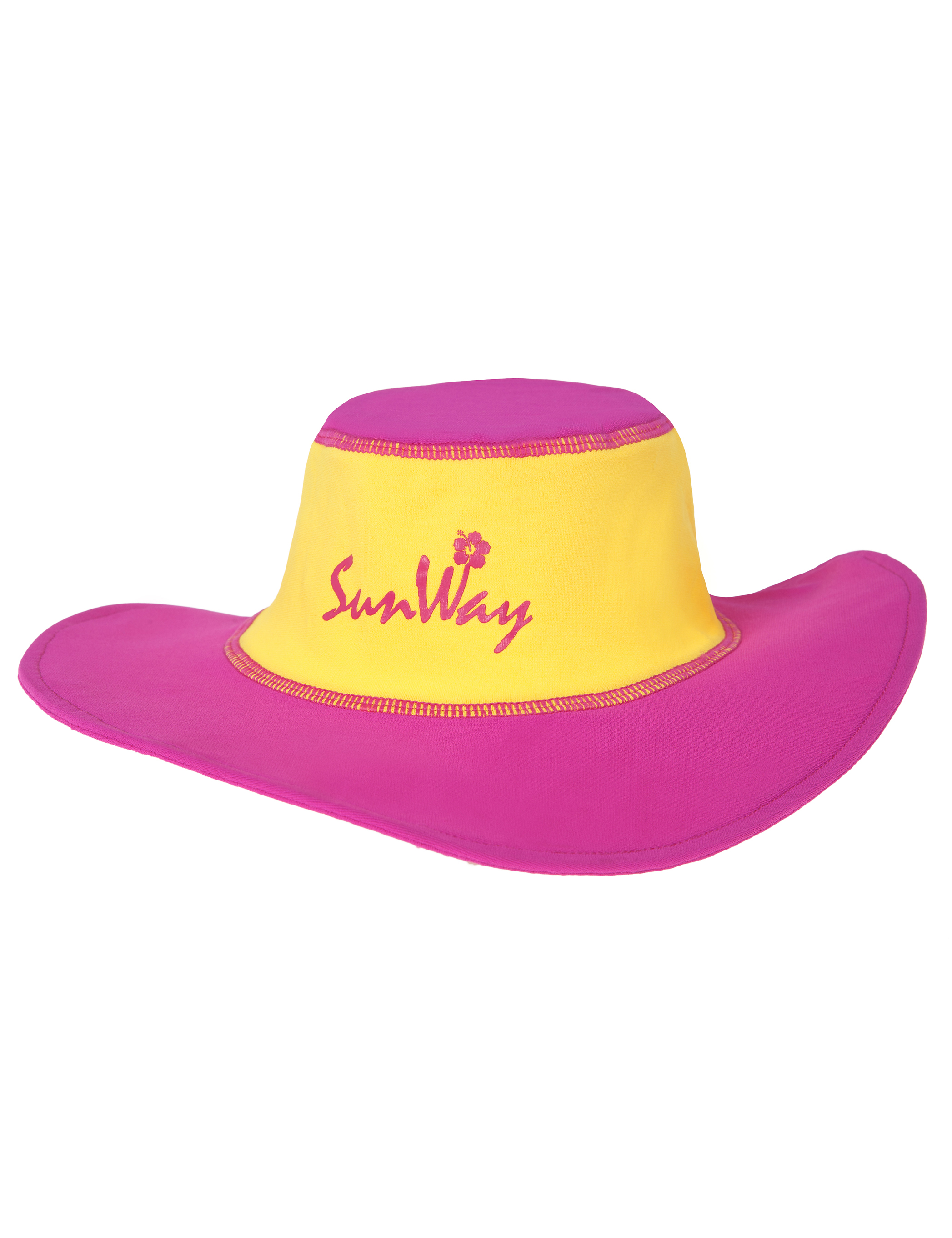 Babies and Toddlers Fuxia and Yellow Wide Brim Hat