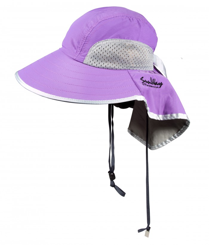 SunWay UV Protective Hats: Purple Wide Brim Hat