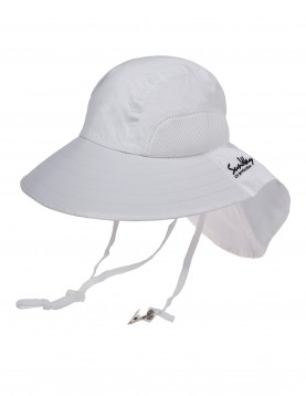 White wide brim hat