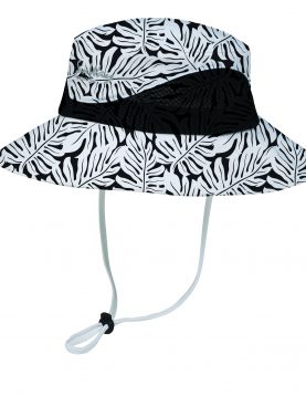 Black and White flowers wide brim hat SunWay